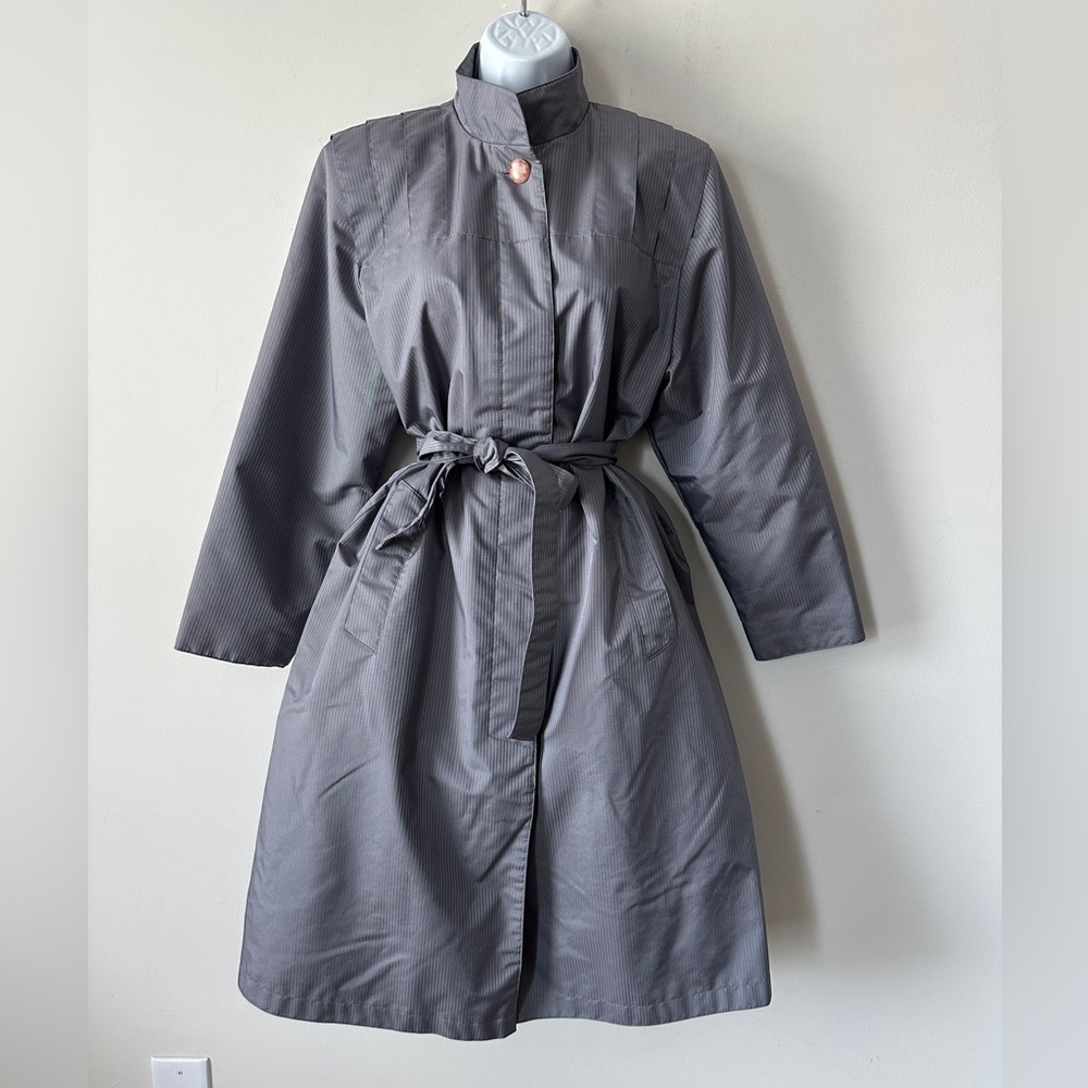 FleetStreet Vintage Grey Insulated Belted Waterproof Car Coat Jacket 12